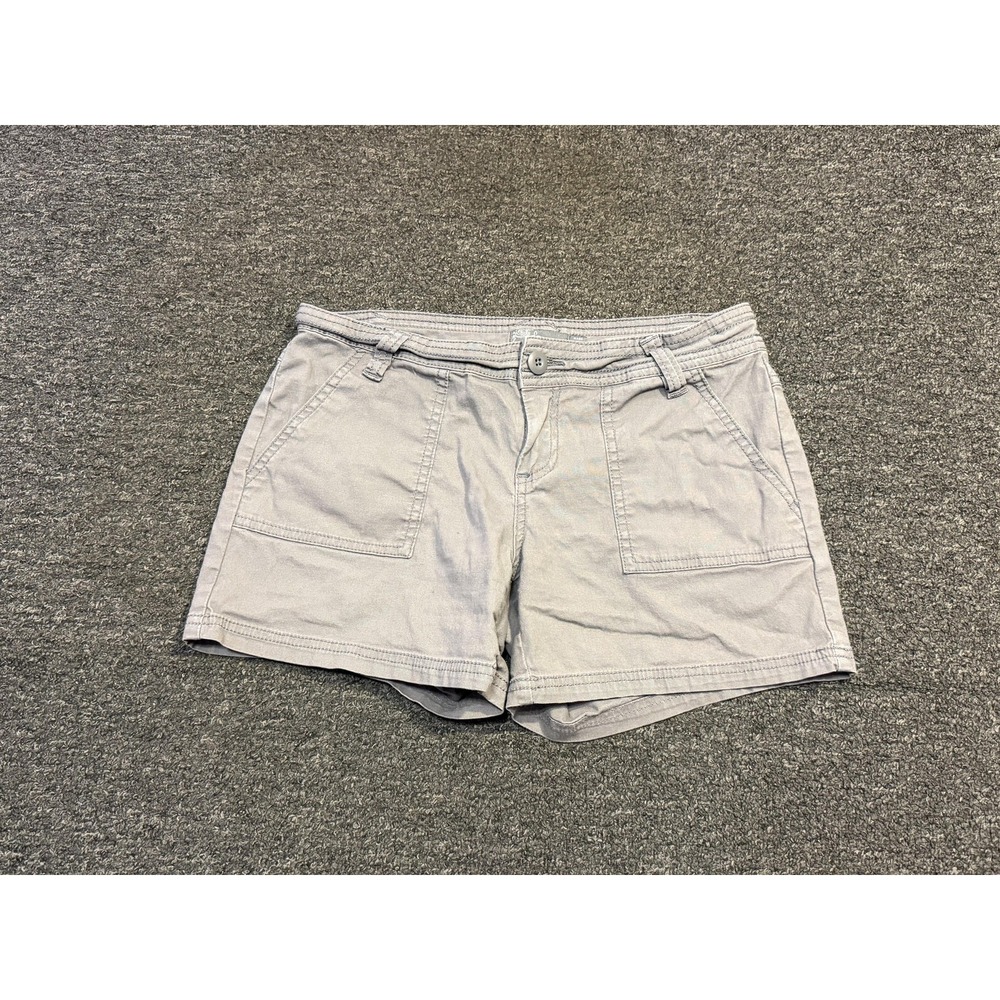 prAna Shorts Womens 4 Gray Twill Chino Casual Hiking Outdoor Travel Summer